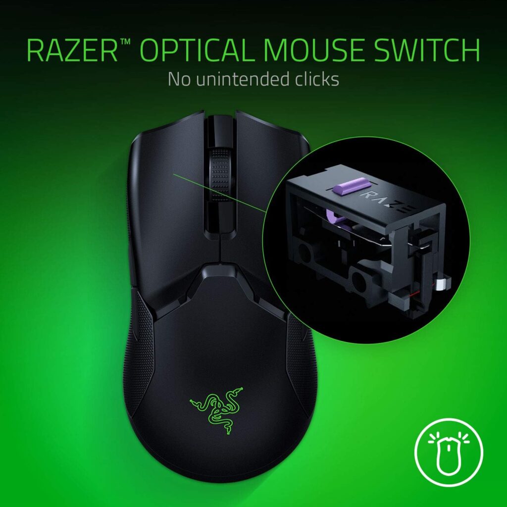 Razer Viper Ultimate Hyperspeed Lightweight Wireless Gaming Mouse RGB Charging Dock: Fastest Gaming Mouse Switch - 20K DPI Optical Sensor - Chroma Lighting - 8 Programmable Buttons - 70 Hr Battery